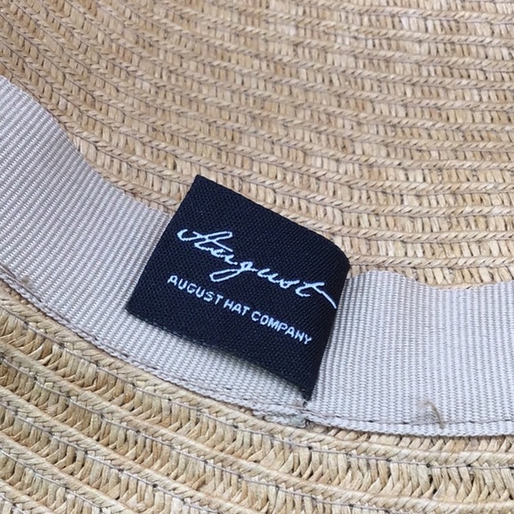 August Hat Tan Floral Paper Weave Sun Hat - Picture 6 of 6